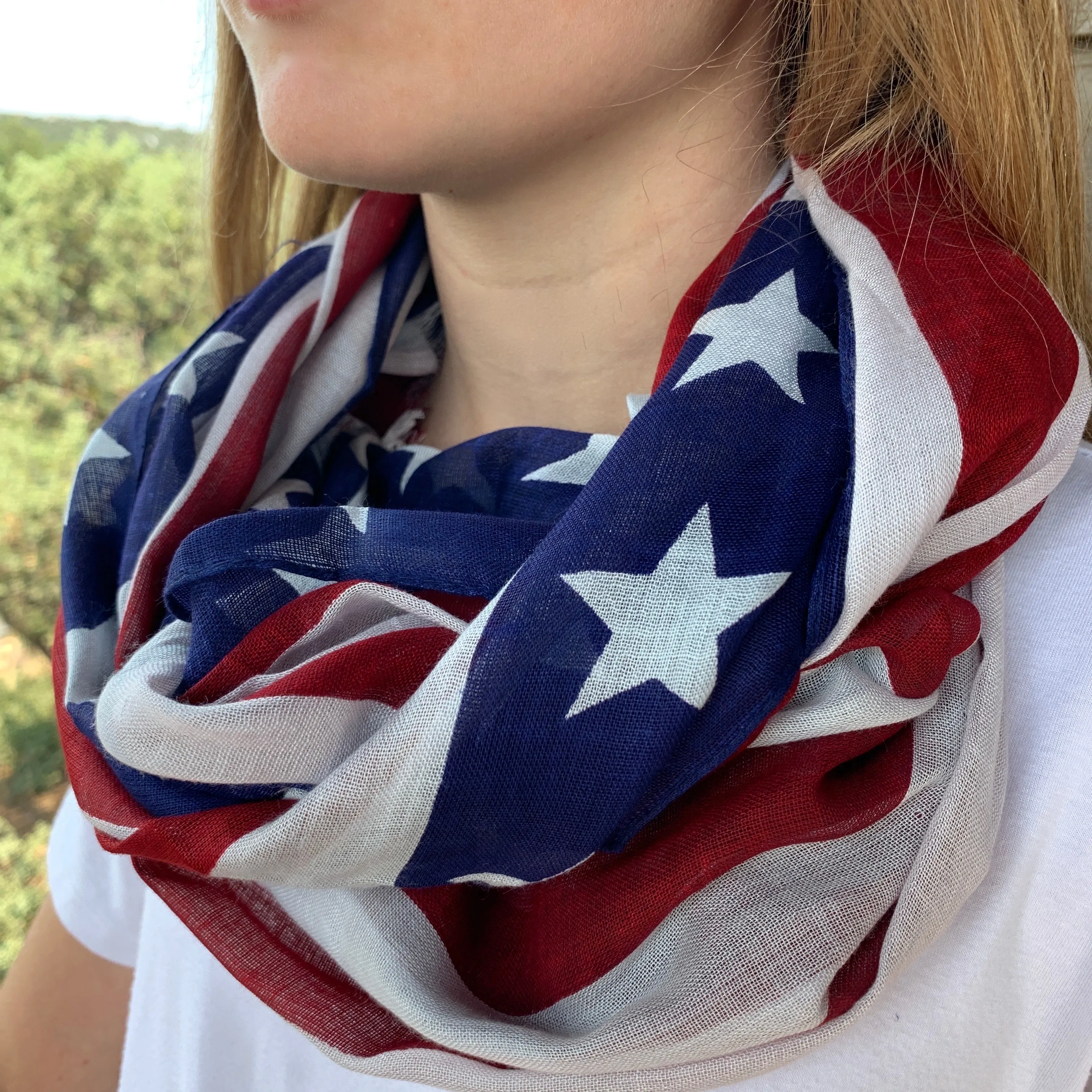 American Flag Print Scarf