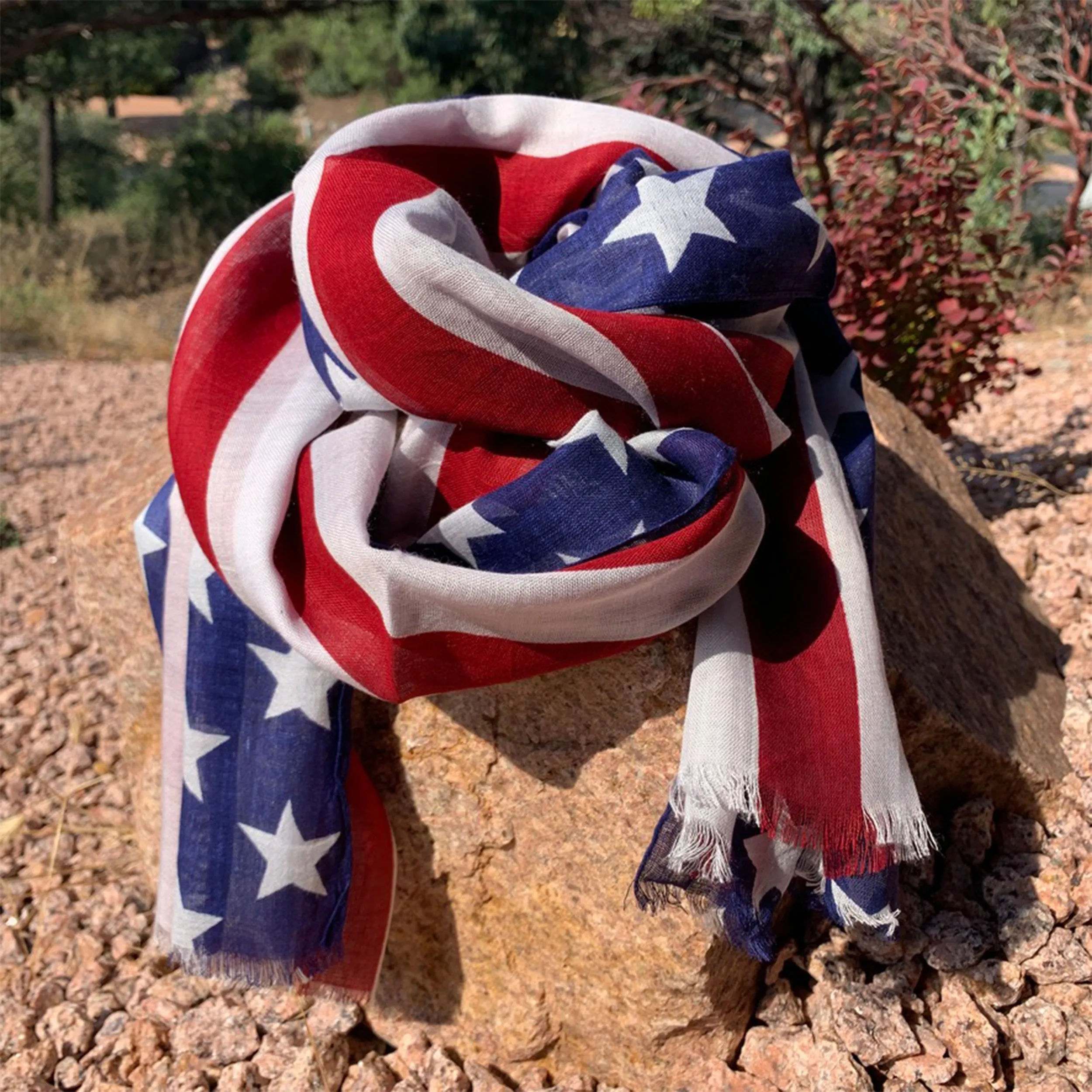 American Flag Print Scarf