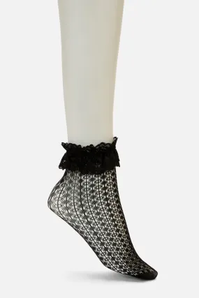 Black Delicate Lace Socks