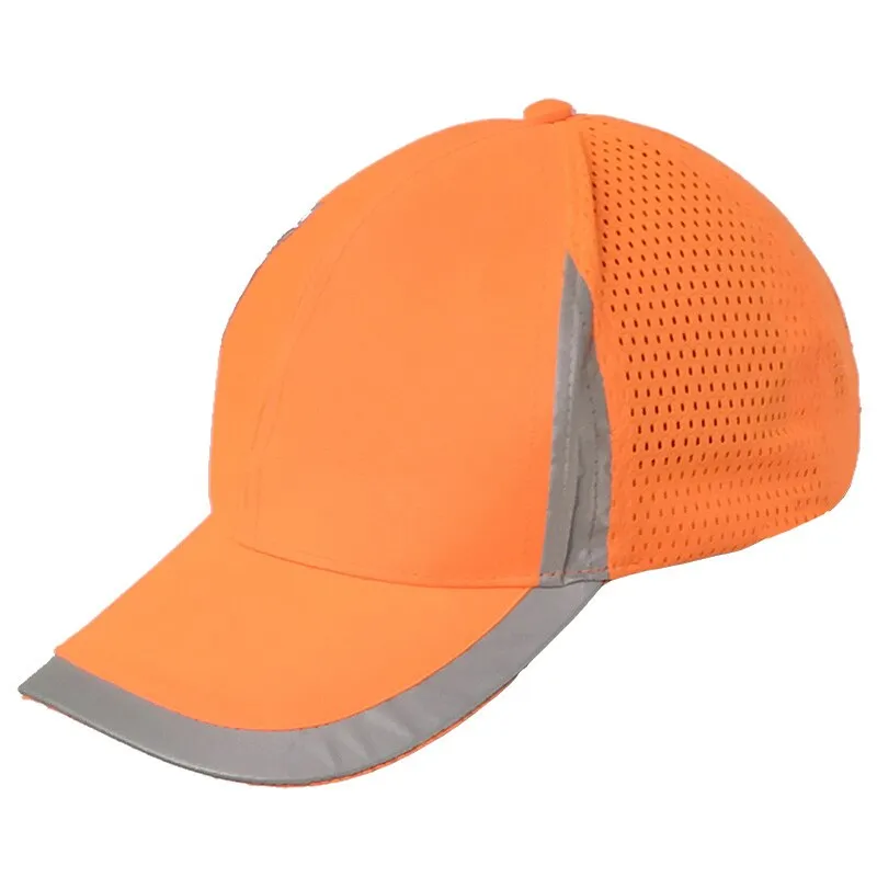 Caps with Reflective Strips in 3 Colors, Mesh Panels for Breathability