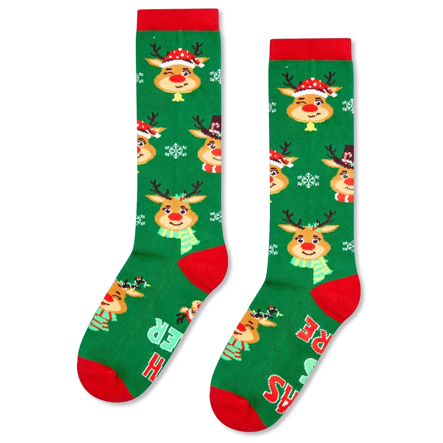 Christmas Gifts Stocking Socks for 2-3 Years Old Kids - Knee High Deer Socks Reindeer Stockings for Boys Girls