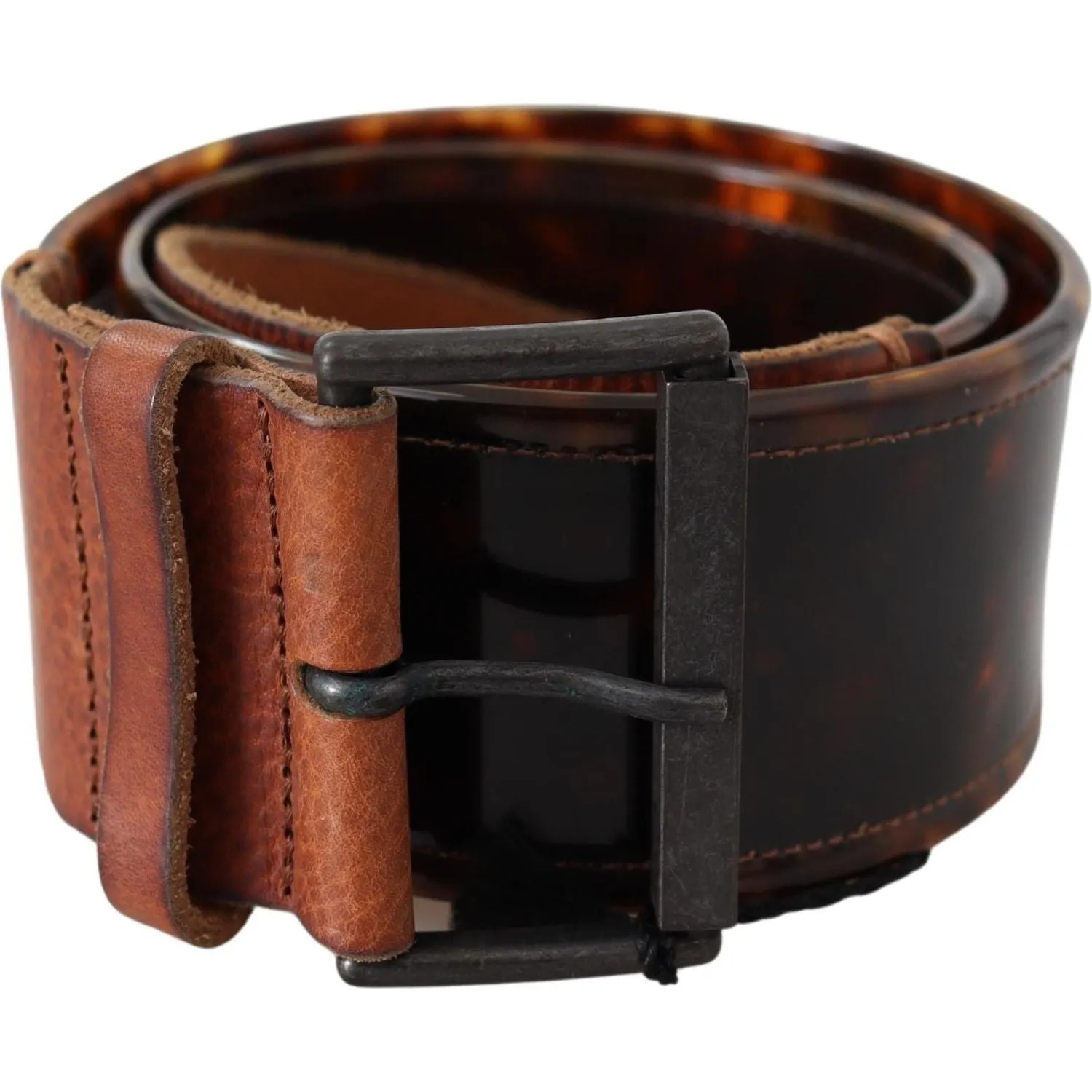 Ermanno Scervino Elegant Dark Brown Leather Belt with Vintage Buckle