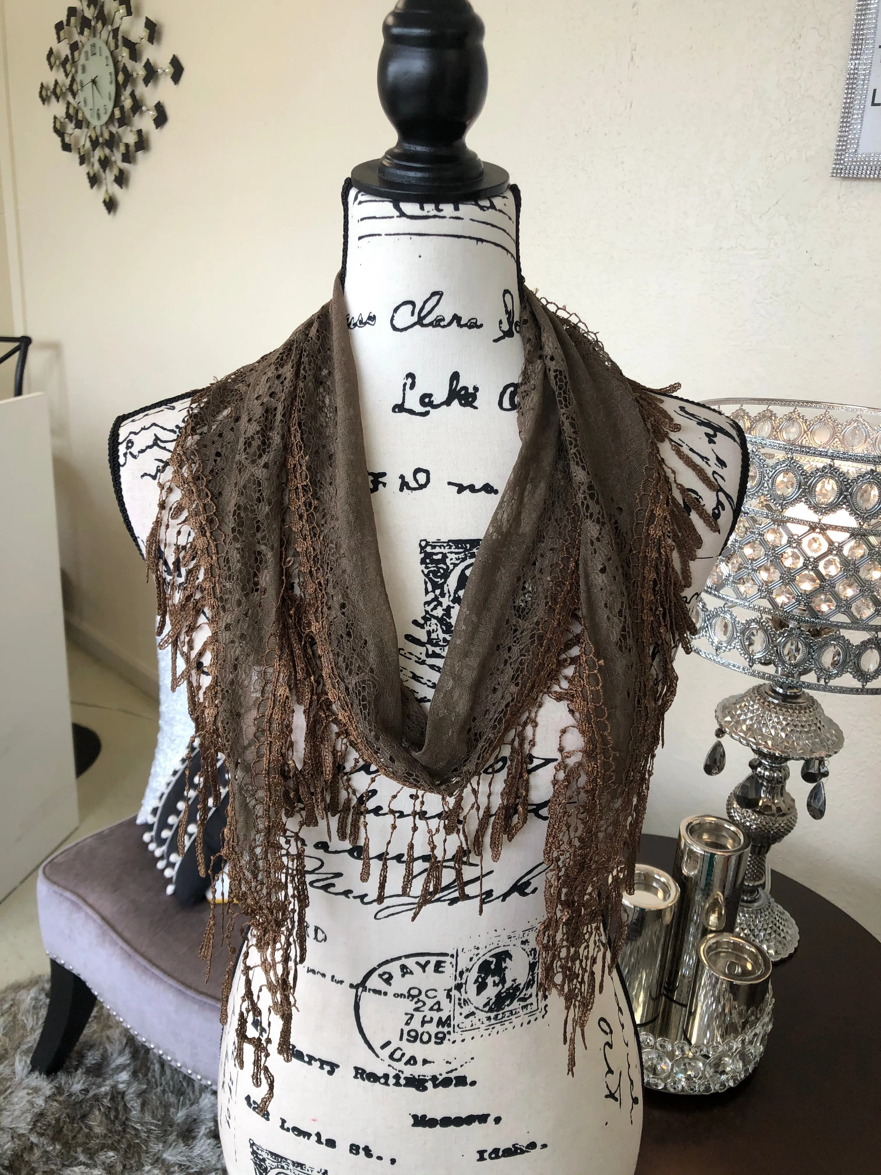 Espresso Lace  Scarf