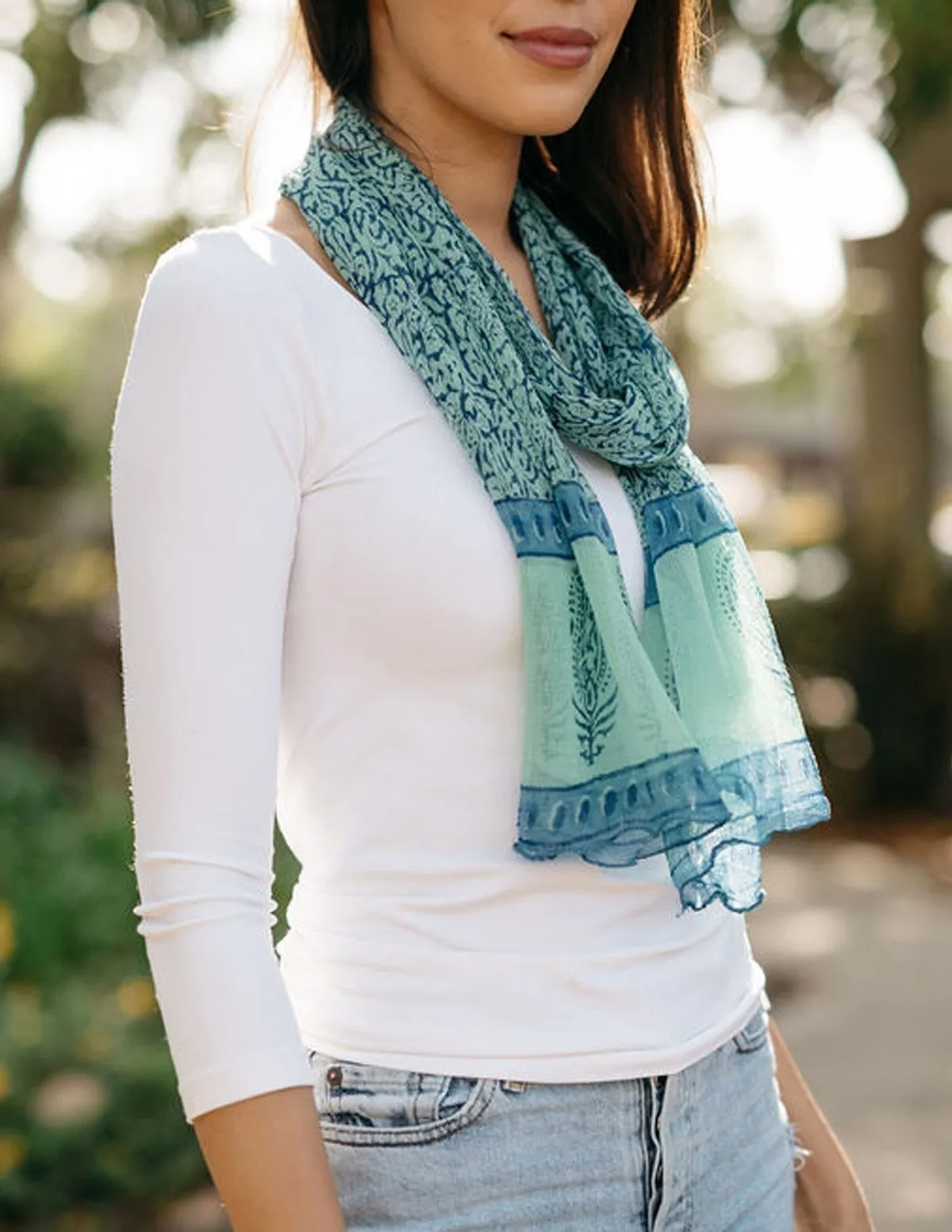 Fair Trade Jesari Scarf - Azure