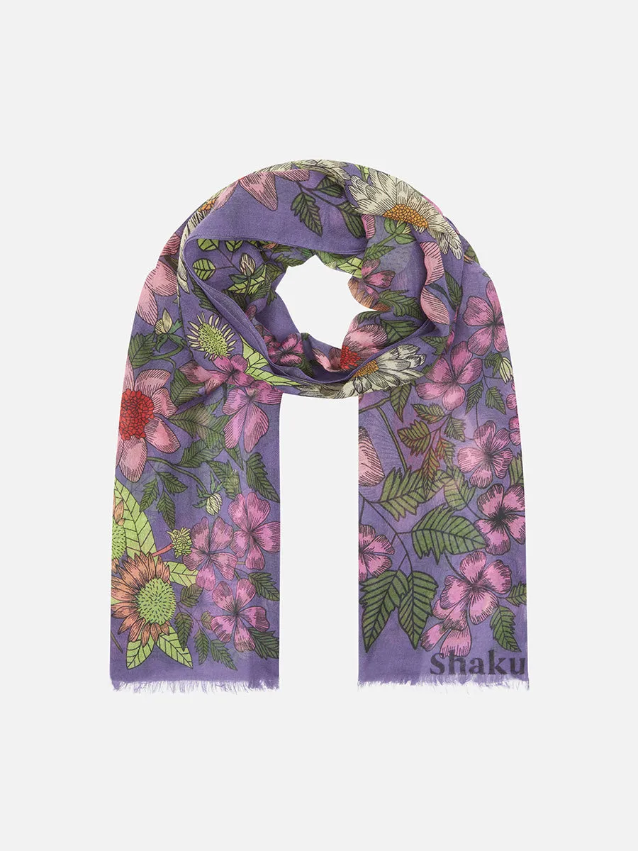 Floral Madness Scarf Amethyst