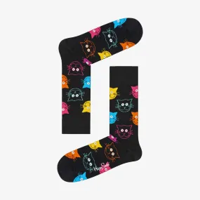 Happy Socks | CAT SOCK  { BLACK