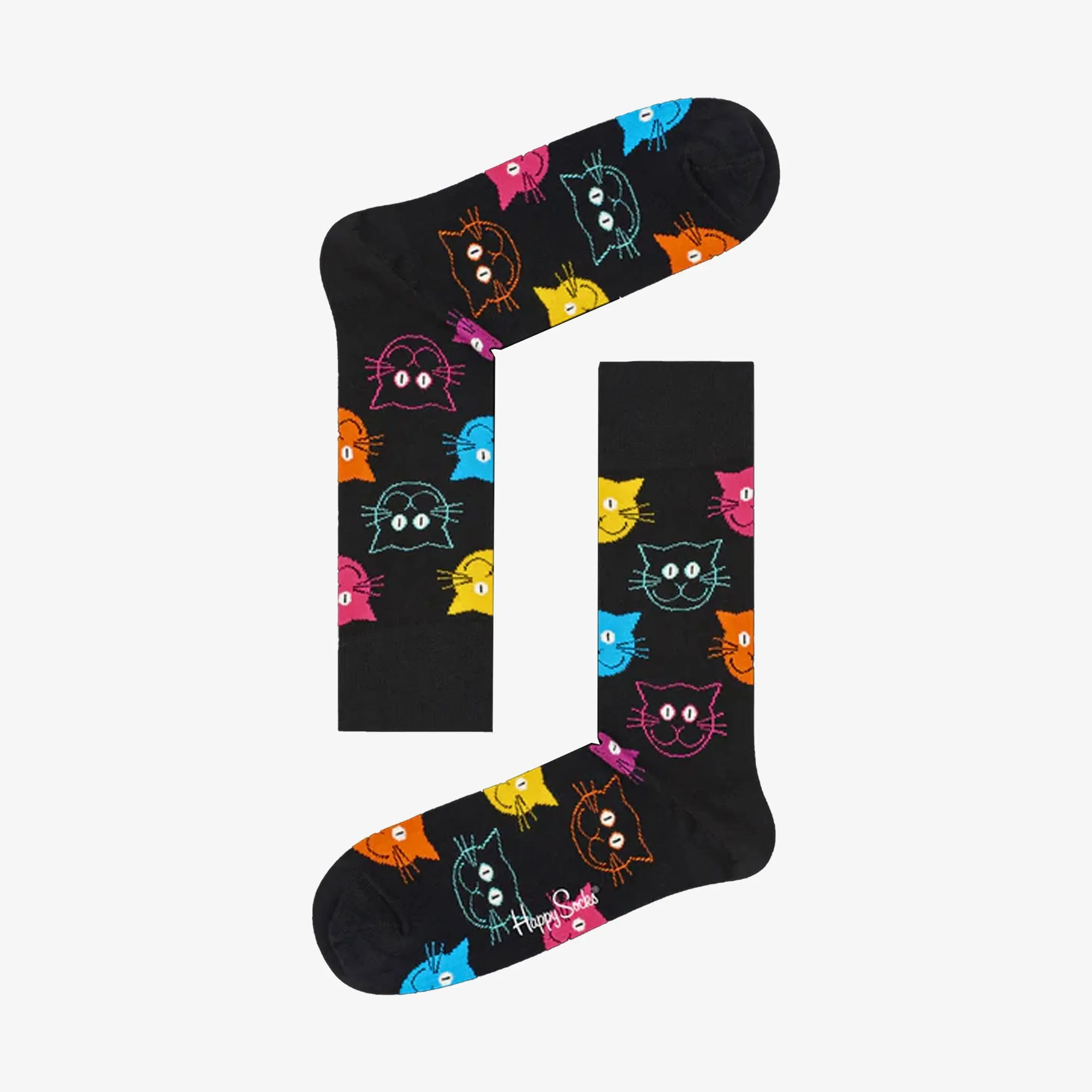 Happy Socks | CAT SOCK  { BLACK