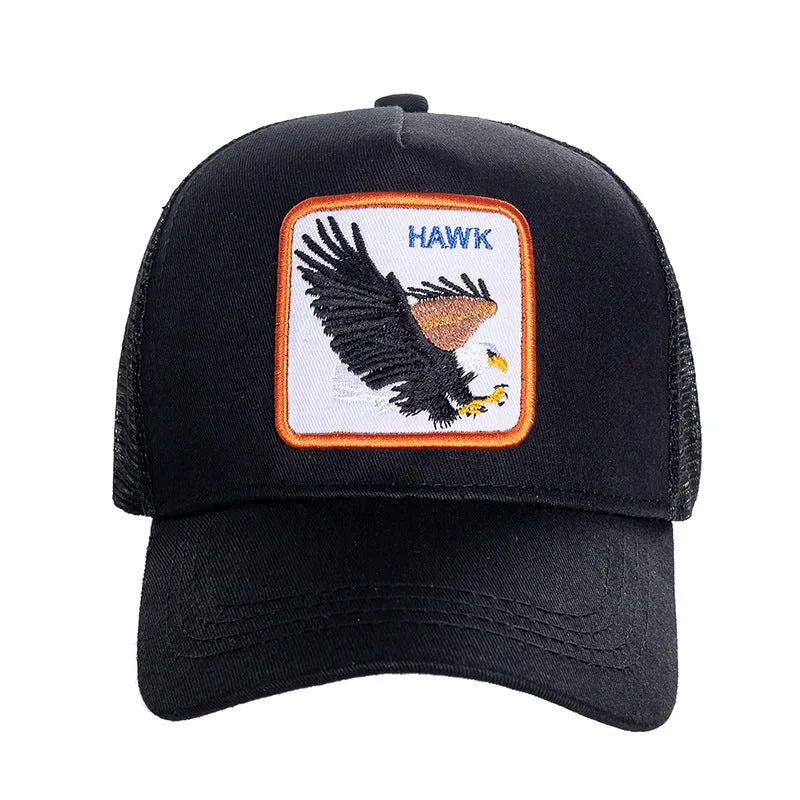 Hawk Square Patch Unisex Farm Trucker Hat Mesh Baseball Cap