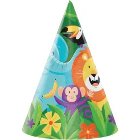 Jungle Safari Party Hats - 8 Pkt