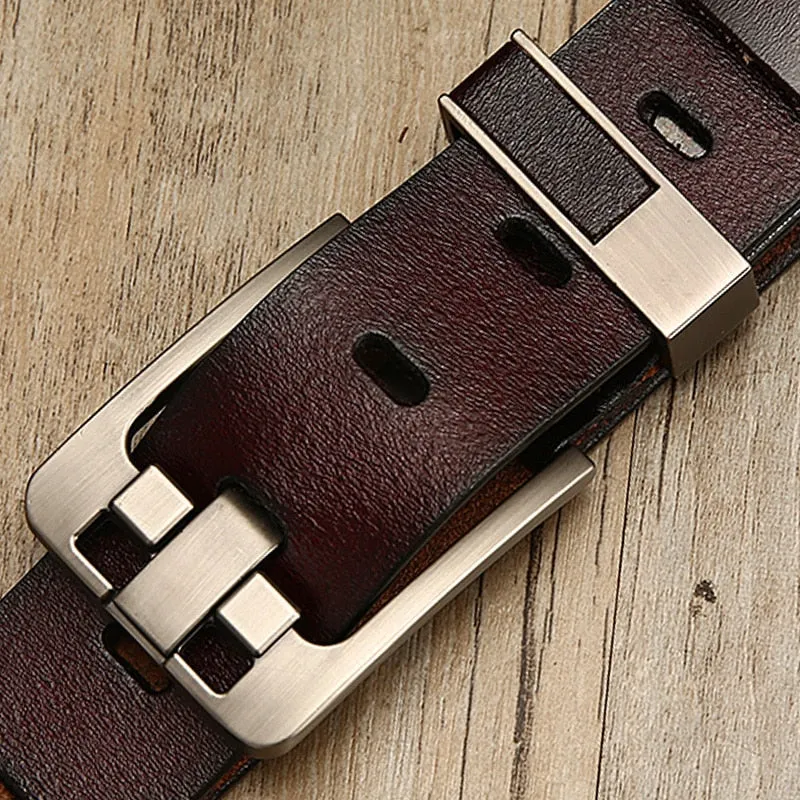 Men's genuine leather strap luxury pin buckle belts