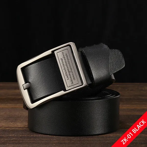 Men's genuine leather strap luxury pin buckle belts