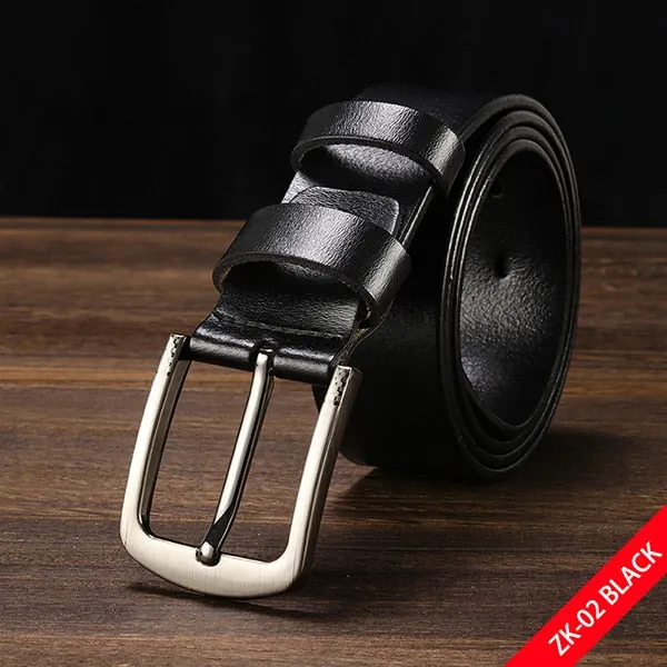 Men's genuine leather strap luxury pin buckle belts