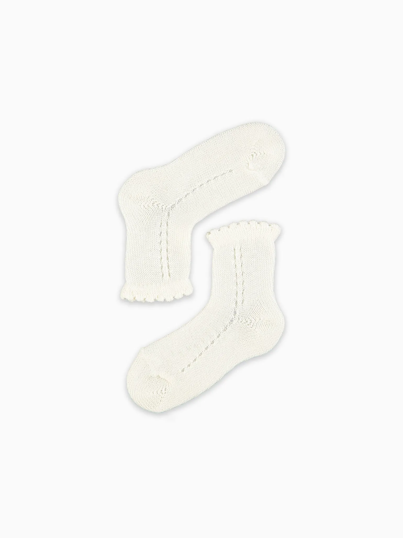 Off White Openwork Short Girl Socks