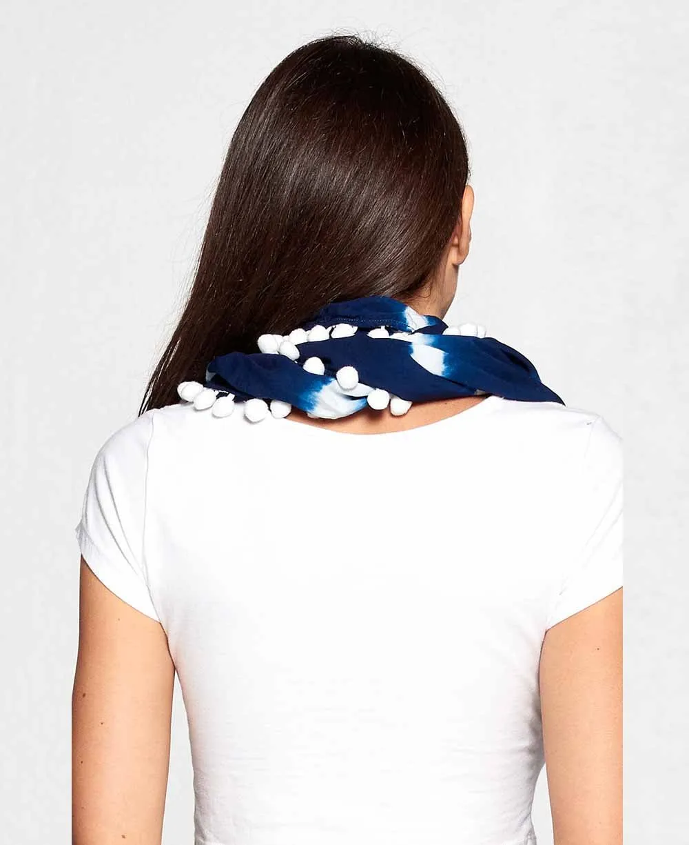 Organic Cotton Indigo Infinity Scarf