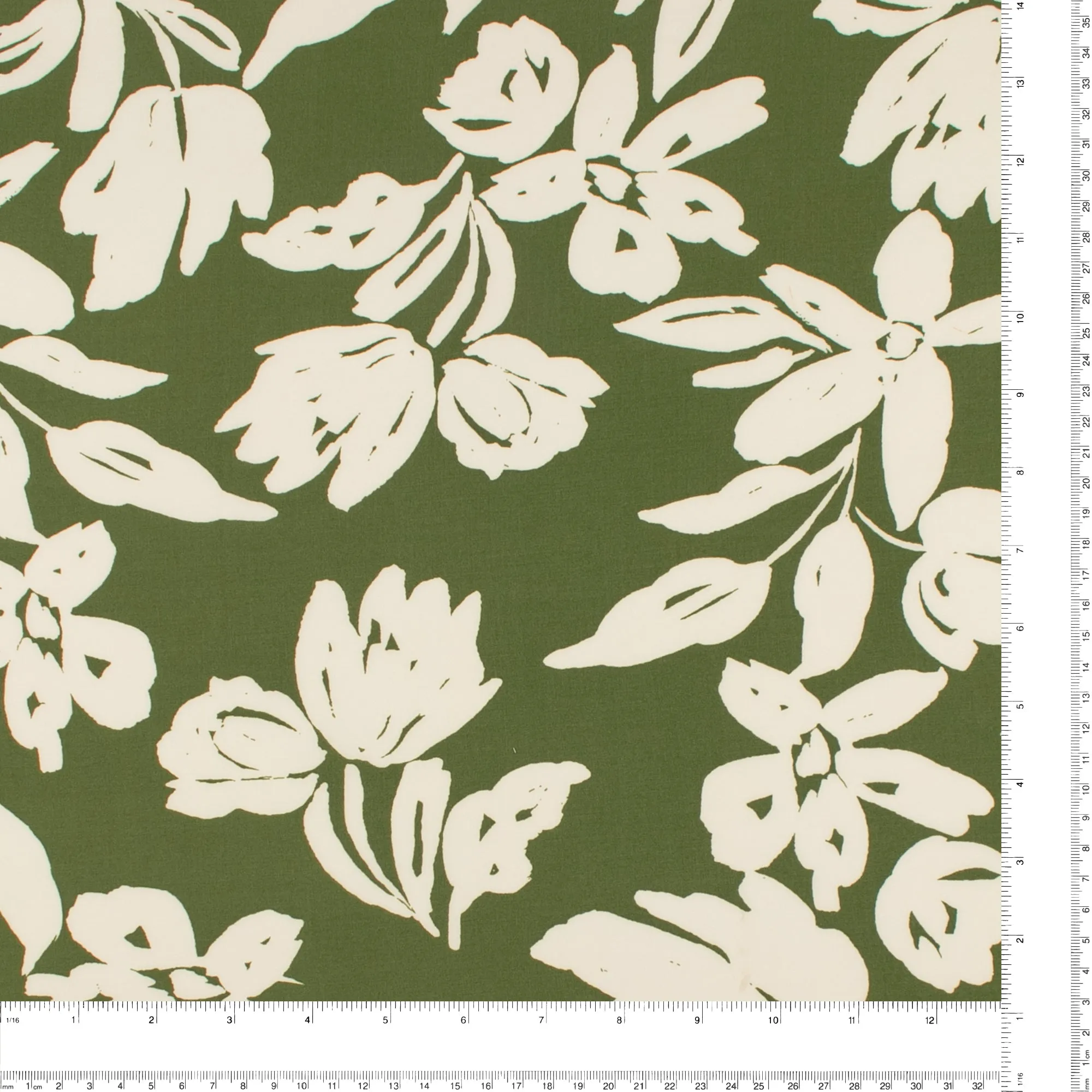 Printed Voile - KATIA - 010 - Olive