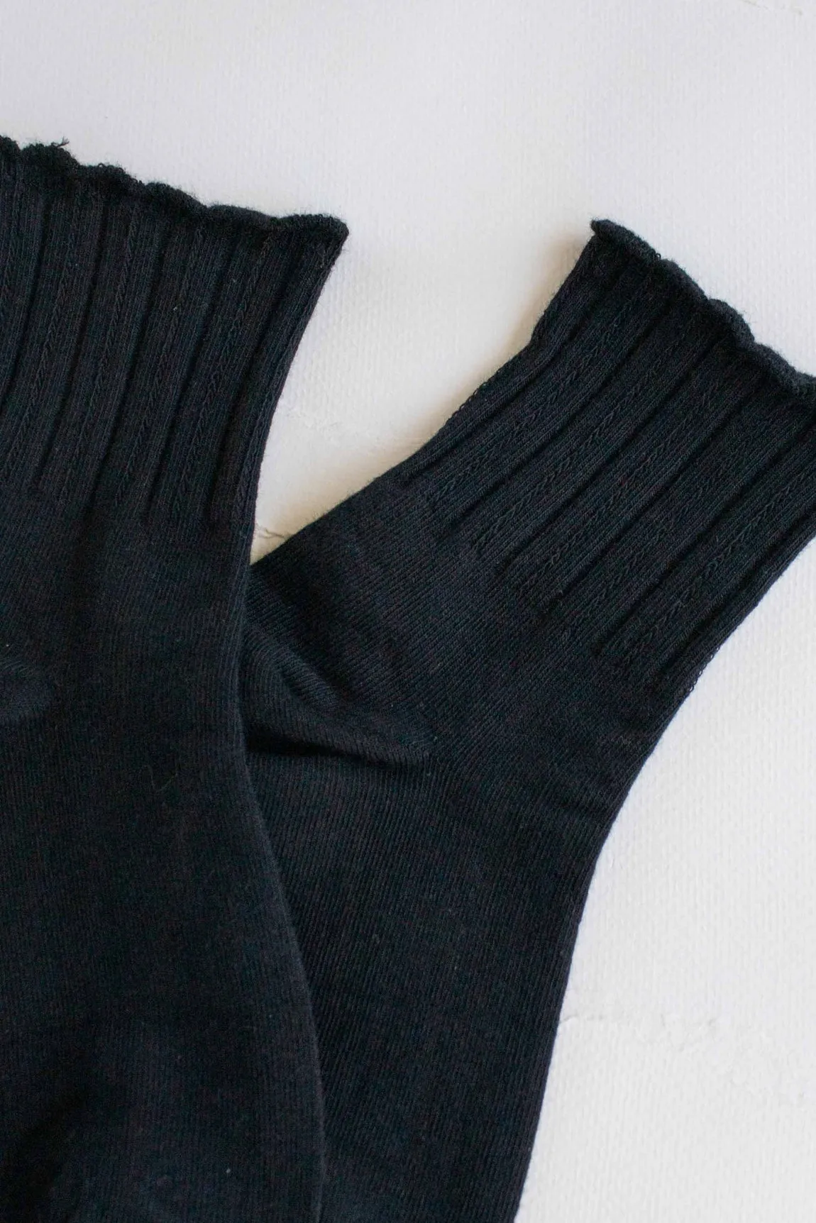 Scallop Socks in Black