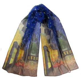 Van Gogh Café Chiffon Art Scarf