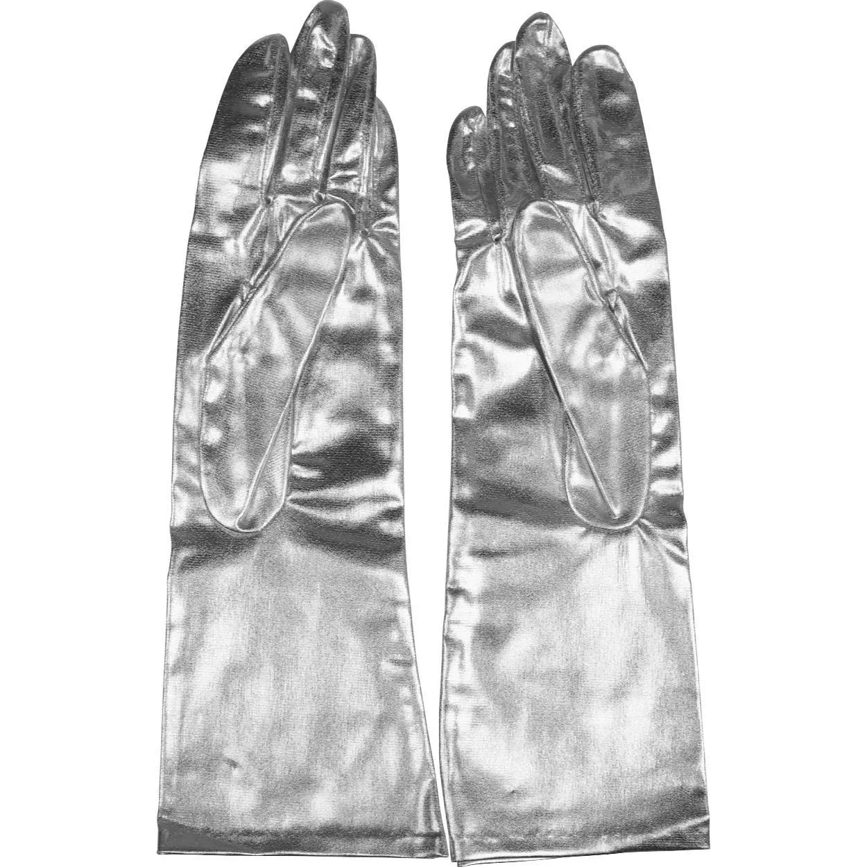 Vintage 1960s Space Age Silver Gloves Unused Futuristic Sci-Fi Ladies Size 6.5