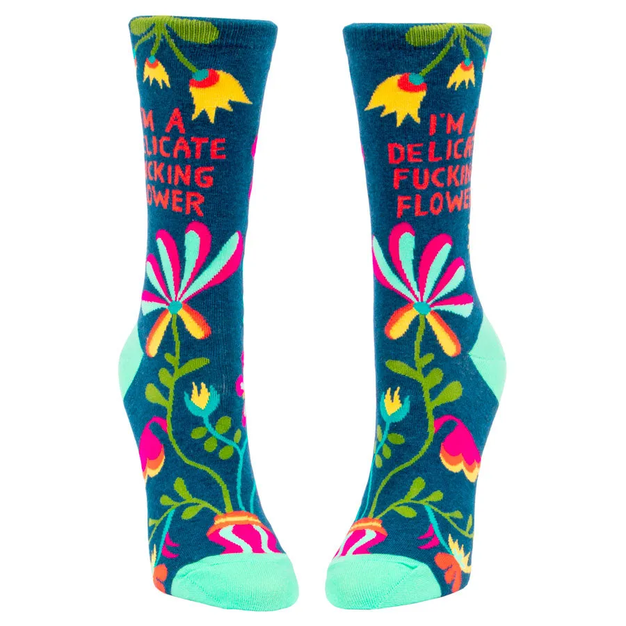 Women's I'm A Delicate Fucking Flower Socks