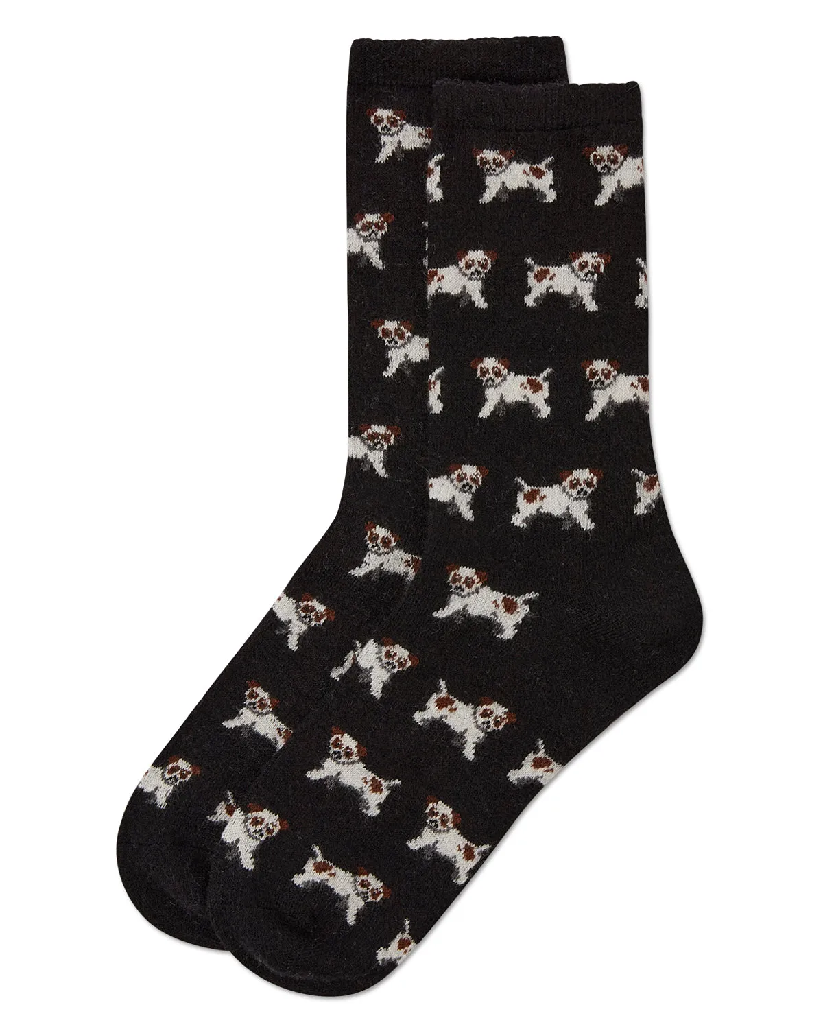 Women's Playful Puppy Dogs Cashmere Blend Crew Sock