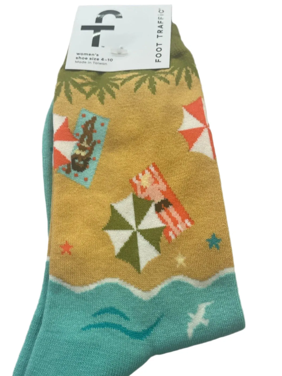 Women's Sock - Beach with people - 6953