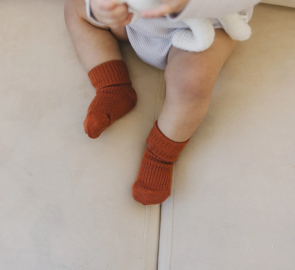 Wool Socks, Baby and Toddler, Terracotta