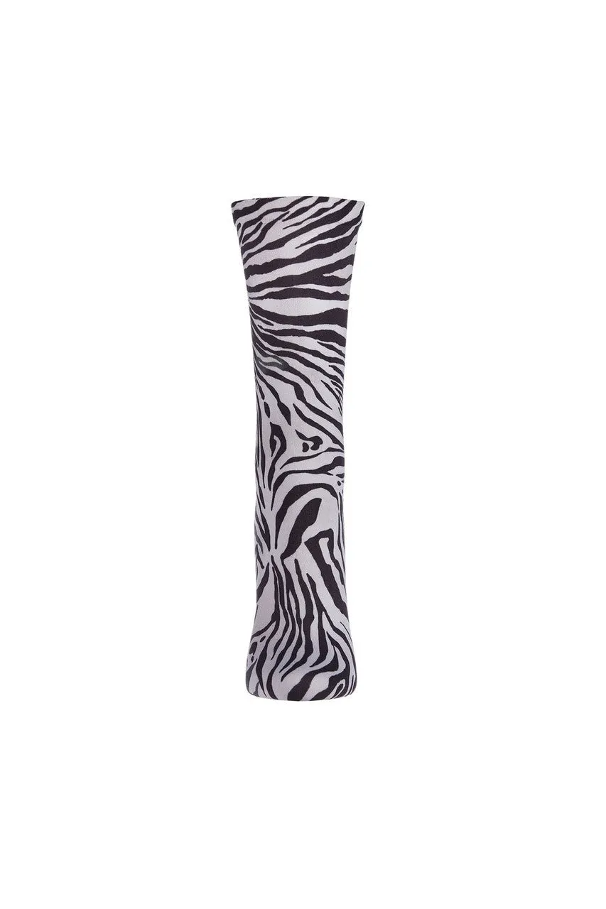 Zebra Printed Crew Socks